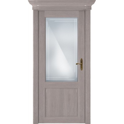Межкомнатная Дверь Status Classic модель 521 Дуб серый стекло Грань