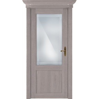 Межкомнатная Дверь Status Classic модель 521 Дуб серый стекло решётка Италия