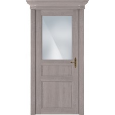 Дверь Status Classic модель 532 Дуб серый стекло Сатинато белое