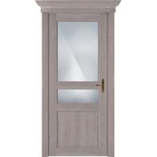 Дверь Status Classic модель 533 Дуб серый стекло Сатинато белое