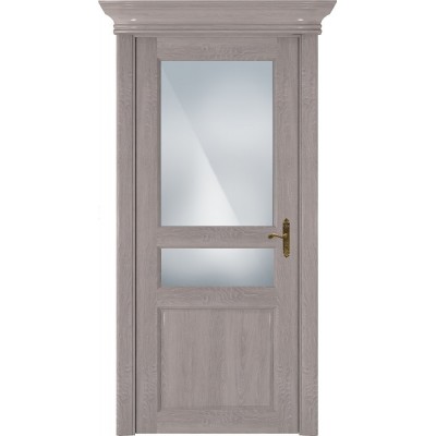 Межкомнатная Дверь Status Classic модель 533 Дуб серый стекло Сатинато белое