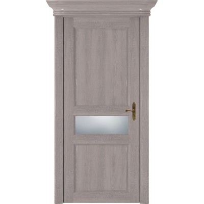 Межкомнатная Дверь Status Classic модель 534 Дуб серый стекло Сатинато белое