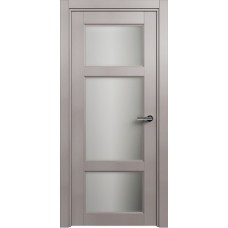 Дверь Status Classic модель 542 Дуб серый стекло Сатинато белое