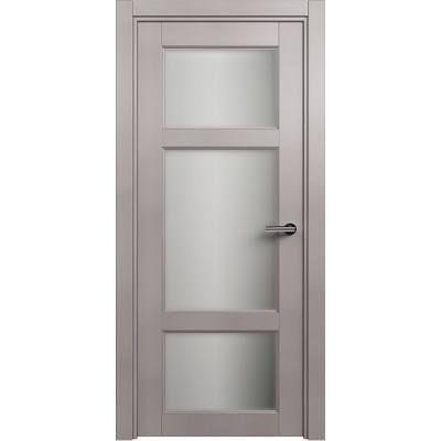 Межкомнатная Дверь Status Classic модель 542 Дуб серый стекло Сатинато белое