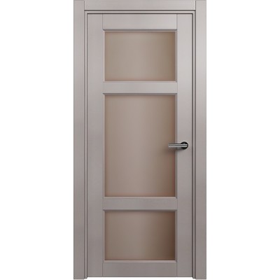 Межкомнатная Дверь Status Classic модель 542 Дуб серый стекло Сатинато бронза