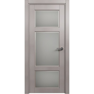 Межкомнатная Дверь Status Classic модель 542 Дуб серый стекло Фацет