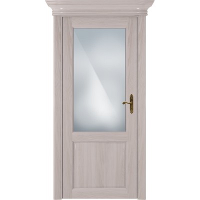 Межкомнатная Дверь Status Classic модель 521 Ясень стекло Сатинато белое