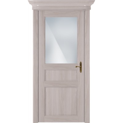 Межкомнатная Дверь Status Classic модель 532 Ясень стекло Сатинато белое