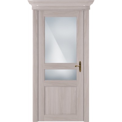 Межкомнатная Дверь Status Classic модель 533 Ясень стекло Сатинато белое
