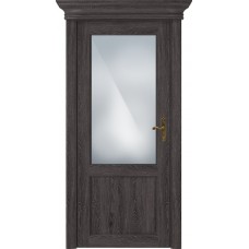 Дверь Status Classic модель 521 Дуб патина стекло Сатинато белое