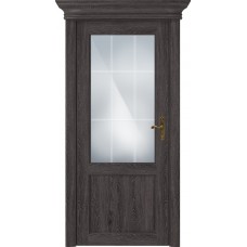 Дверь Status Classic модель 521 Дуб патина стекло решётка Англия