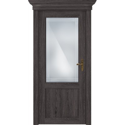 Межкомнатная Дверь Status Classic модель 521 Дуб патина стекло решётка Италия