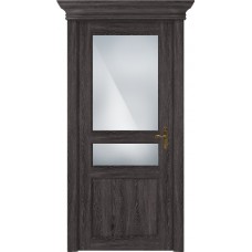 Дверь Status Classic модель 533 Дуб патина стекло Сатинато белое