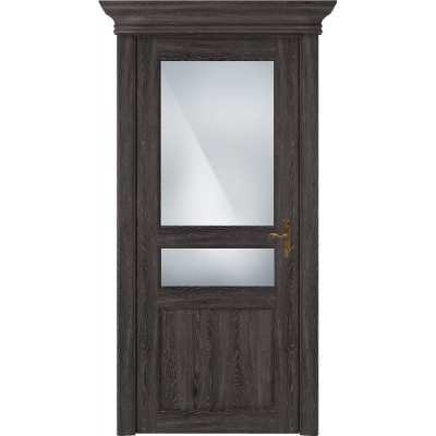 Межкомнатная Дверь Status Classic модель 533 Дуб патина стекло Сатинато белое