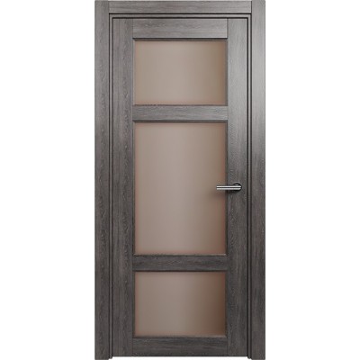Межкомнатная Дверь Status Classic модель 542 Дуб патина стекло Сатинато бронза