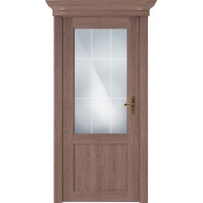 Дверь Status Classic модель 521 Дуб капучино стекло решётка Англия
