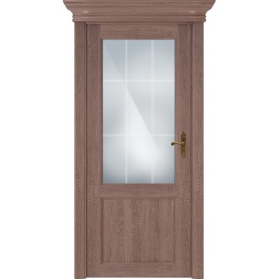 Межкомнатная Дверь Status Classic модель 521 Дуб капучино стекло решётка Англия