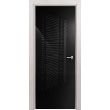 Дверь Status Favorite модель 704 Дуб белый стекло лакобель чёрный