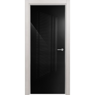 Межкомнатная Дверь Status Favorite модель 704 Дуб белый стекло лакобель чёрный
