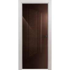 Дверь Status Favorite модель 704 Дуб белый стекло лакобель коричневый