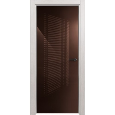Межкомнатная Дверь Status Favorite модель 704 Дуб белый стекло лакобель коричневый