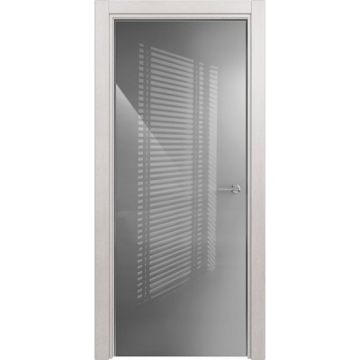 Межкомнатная Дверь Status Favorite модель 704 Дуб белый стекло лакобель серый