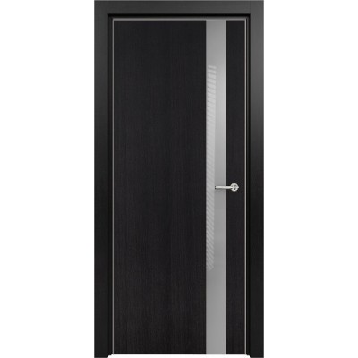 Межкомнатная Дверь Status Favorite модель 703 Дуб чёрный стекло лакобель серый