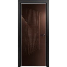 Дверь Status Favorite модель 704 Дуб чёрный стекло лакобель коричневый