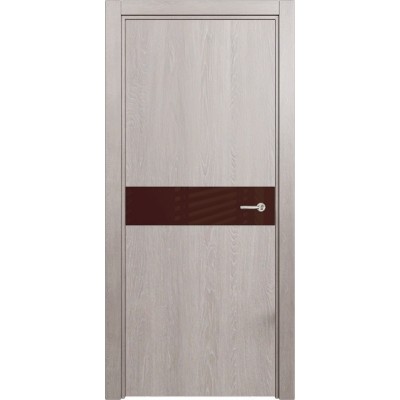 Межкомнатная Дверь Status Favorite модель 702 Дуб серый стекло лакобель коричневый