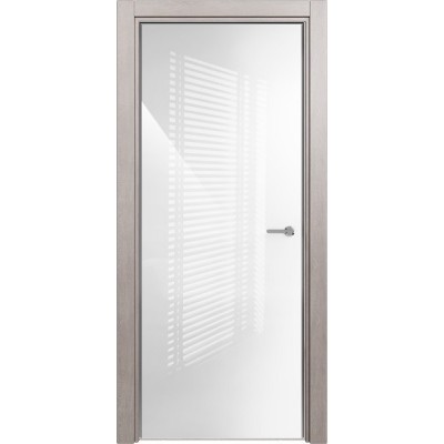 Межкомнатная Дверь Status Favorite модель 704 Дуб серый стекло лакобель белый