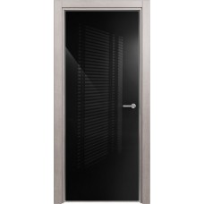 Дверь Status Favorite модель 704 Дуб серый стекло лакобель чёрный
