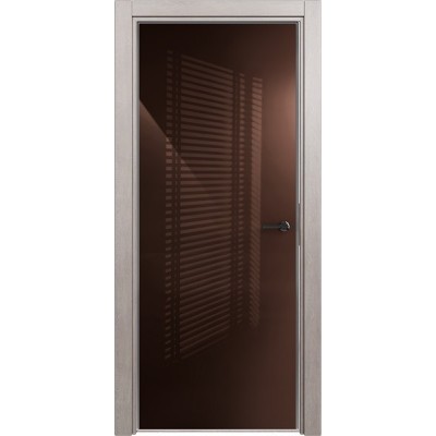 Межкомнатная Дверь Status Favorite модель 704 Дуб серый стекло лакобель коричневый