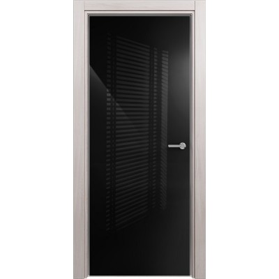 Межкомнатная Дверь Status Favorite модель 704 Ясень стекло лакобель чёрный