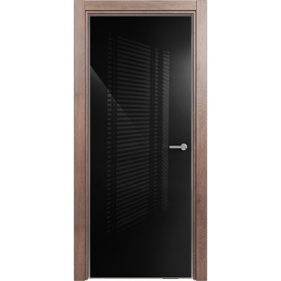 Межкомнатная Дверь Status Favorite модель 704 Дуб капучино стекло лакобель чёрный