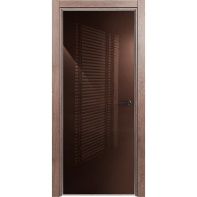 Межкомнатная Дверь Status Favorite модель 704 Дуб капучино стекло лакобель коричневый