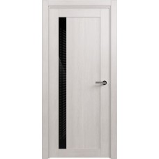 Дверь Status Estetica модель 821 Дуб белый стекло лакобель чёрный