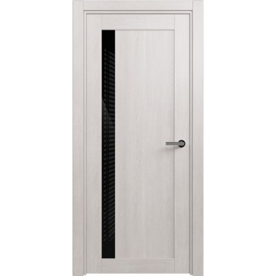 Межкомнатная Дверь Status Estetica модель 821 Дуб белый стекло лакобель чёрный