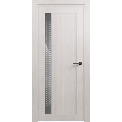 Межкомнатная Дверь Status Estetica модель 821 Дуб белый стекло лакобель серый