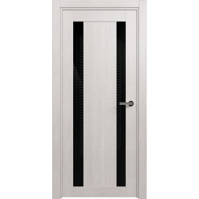 Межкомнатная Дверь Status Estetica модель 822 Дуб белый стекло лакобель чёрный