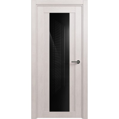 Межкомнатная Дверь Status Estetica модель 823 Дуб белый стекло лакобель чёрный