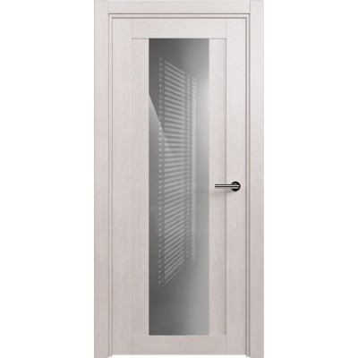 Межкомнатная Дверь Status Estetica модель 823 Дуб белый стекло лакобель серый