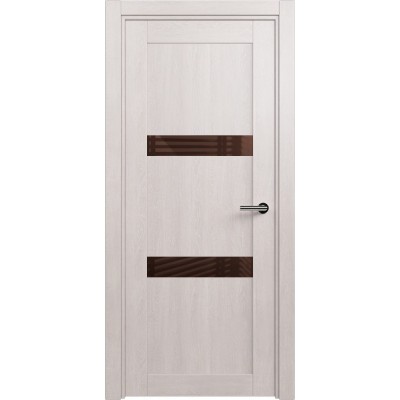 Межкомнатная Дверь Status Estetica модель 832 Дуб белый стекло лакобель коричневый