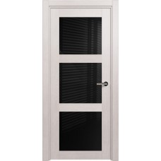 Дверь Status Estetica модель 833 Дуб белый стекло лакобель чёрный