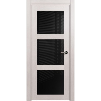 Межкомнатная Дверь Status Estetica модель 833 Дуб белый стекло лакобель чёрный