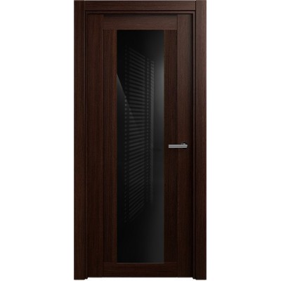 Межкомнатная Дверь Status Estetica модель 823 Орех стекло лакобель чёрный