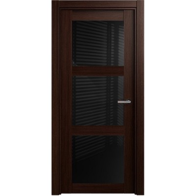 Межкомнатная Дверь Status Estetica модель 833 Орех стекло лакобель чёрный