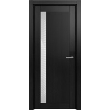 Дверь Status Estetica модель 821 Дуб чёрный стекло лакобель белый