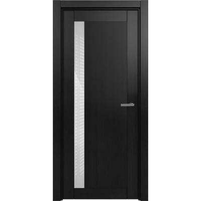 Межкомнатная Дверь Status Estetica модель 821 Дуб чёрный стекло лакобель белый