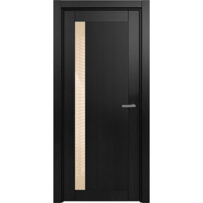 Межкомнатная Дверь Status Estetica модель 821 Дуб чёрный стекло лакобель бежевый