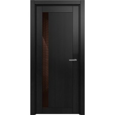 Дверь Status Estetica модель 821 Дуб чёрный стекло лакобель коричневый